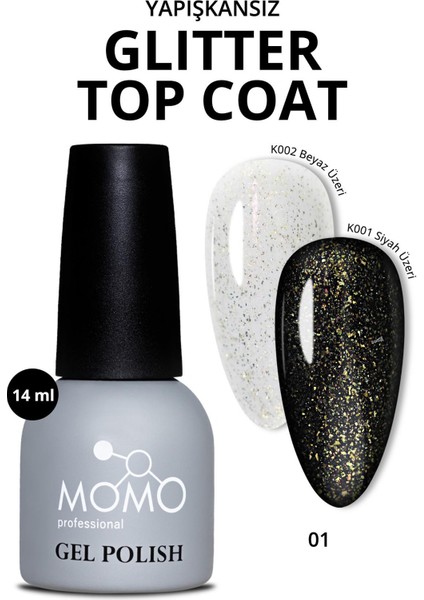 Kalıcı Oje İçin Glitter Top Coat 01 14 ml