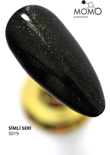 Kalıcı Oje S019 Altın Işıltılı Siyah 14 ml