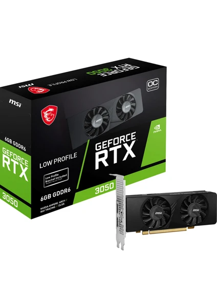 VGA GEFORCE RTX 3050 LP 6G OC RTX3050 6GB GDDR6 96B DX12 PCIE 4.0 X8 (1XDP 2XHDMI)