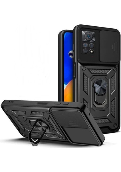 Xiaomi Redmi Note 12 Pro 4g Kılıf Sert Silikon Pars Yüzüklü Tank Kapak