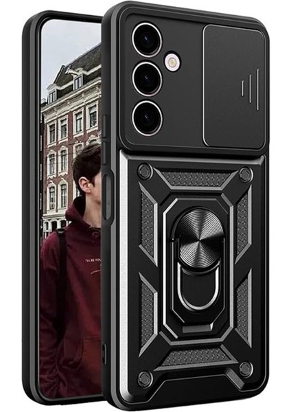 Samsung Galaxy A25 Kılıf Sert Silikon Pars Yüzüklü Tank Kapak