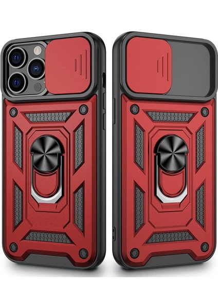 iPhone 13 Pro Kılıf Sert Silikon Pars Yüzüklü Tank Kapak