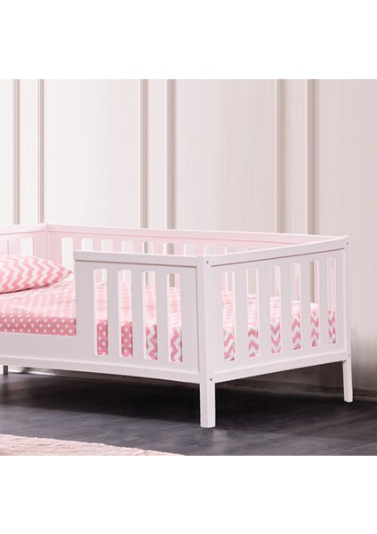 Montessori Karyola, Berlin Yavrulu Montessori Yatak - Pembe + 2 Adet Comfort Yatak