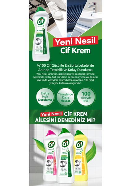 Krem Yüzey Temizleyici Amonyaklı Yağ ve Kireç Sökücü Leke Çıkarıcı 750 ML