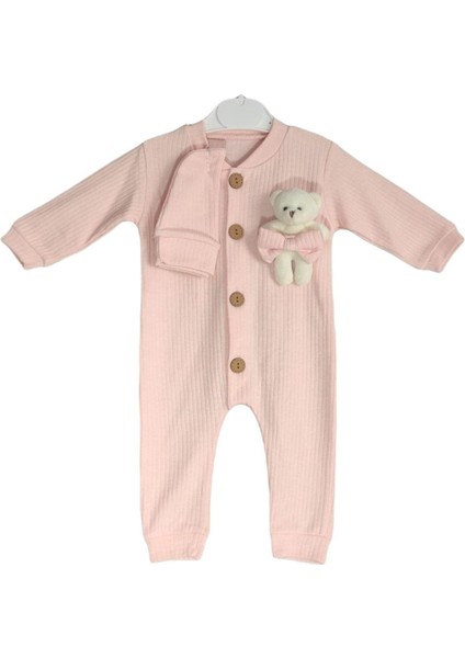 Ayıcıklı Şapkalı Uzun Kollu Bebek Tulum 3-6-9 Ay