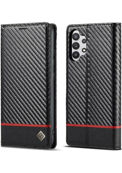 Samsung Galaxy A32 4g Kart Ekleme Manyetik Karbon Fiber Telefon Kılıfı (Yurt Dışından)