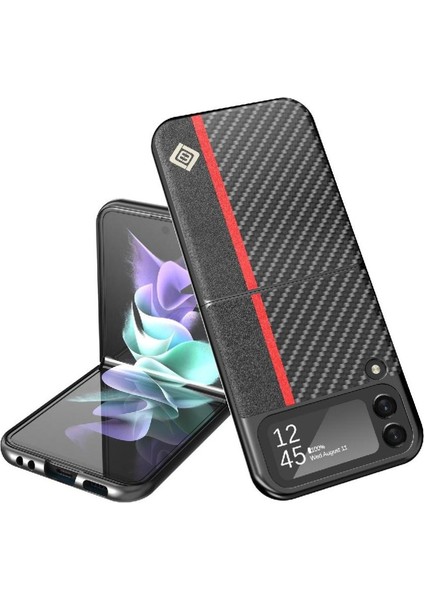 Samsung Galaxy Z Flip3 5g Alüminyum Metal Logo Mikrofiber Astar Telefon Kılıfı (Yurt Dışından)