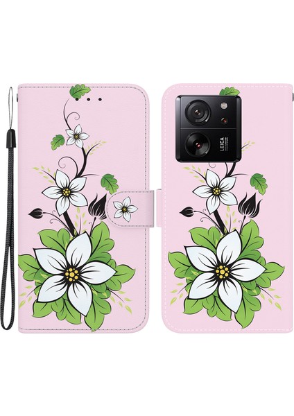 Xiaomi Için Redmi K60 ULTRA/13T/13T Pro Vaka Desen Baskı Telefon Standı Kapak Lily (Yurt Dışından)