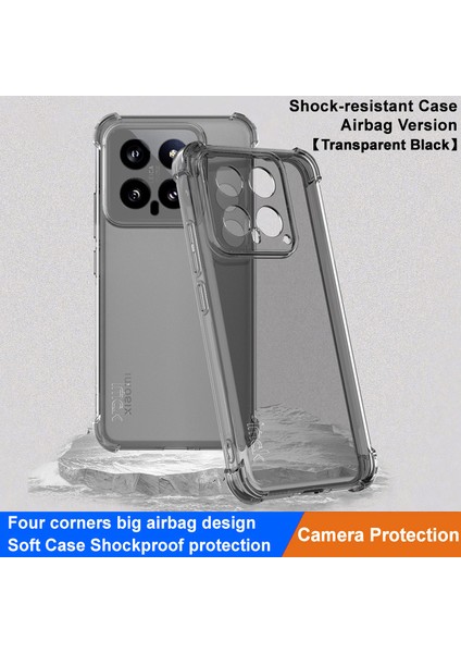 Xiaomi Için 14 Case Damla Dirençli Hava Yastığı Köşesi Clear Tpu Telefon Kapak Tespit Edici Siyah (Yurt Dışından) fiyatları