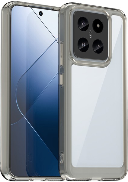 Xiaomi Için 14 Case Anti-Drop Şok Geçirmez Tpu+Akrilik Cep Telefonu Geri Koruyucu Tespit Tespit Gri (Yurt Dışından)