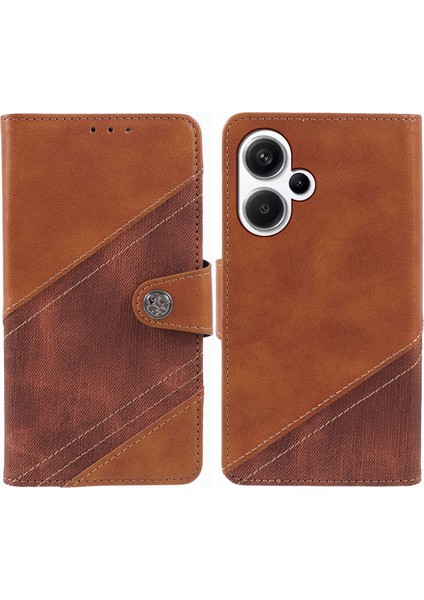 Xiaomi Için Redmi Note 13 Pro+ 5g Case Çılgın At Dokusu Pu Deri Dergisi Koruyucu Kapak Kahverengi (Yurt Dışından)