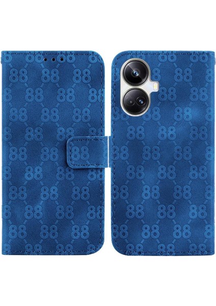 Realme 10 Pro Pu Deri Kart Çift 8 Kabartmalı Telefon Kılıfı (Yurt Dışından)