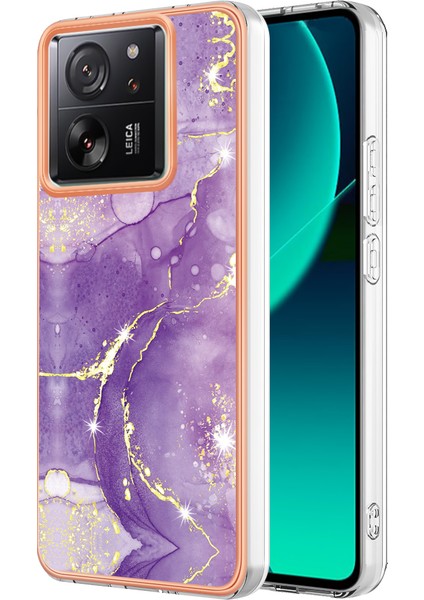 Xiaomi 13T/13T Pro/redmi K60 Ultra Tpu Kılıfı Elektrapan Mermer Desen Desen Telefon Kapak Morası 002 (Yurt Dışından)