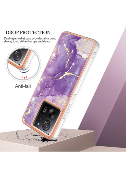 Xiaomi 13T/13T Pro/redmi K60 Ultra Tpu Kılıfı Elektrapan Mermer Desen Desen Telefon Kapak Morası 002 (Yurt Dışından) fiyatları