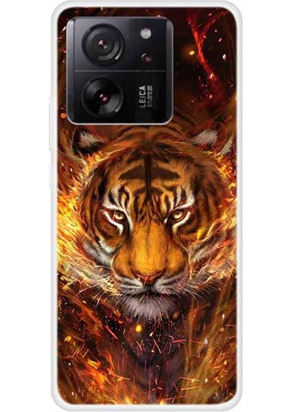 Xiaomi 13T/13T Pro/redmi K60 Ultra Tpu Case Patern Baskı Telefon Koruyucu Kapak Altı Kaplan (Yurt Dışından)
