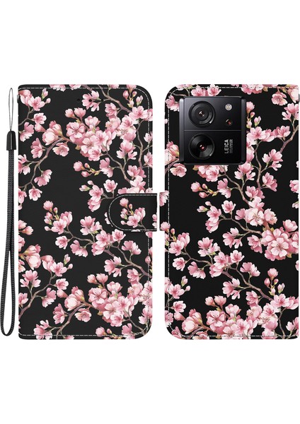 Xiaomi Için Redmi K60 ULTRA/13T/13T Pro Vaka Desen Baskı Telefon Stand Kapak-Taklit Çiçeği (Yurt Dışından)