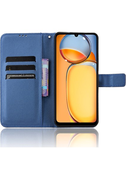 Xiaomi Redmi 13C/POCO C65 4g Kasa Elmas Doku Deri Deri Cüzdan Telefon Kapak Mavisi (Yurt Dışından) fiyatları