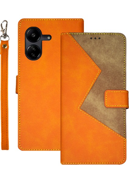 Xiaomi Redmi 13C 4g/poco C65 4g Case Pu Pu Deri Flip Telefon Kapağına Sarı (Yurt Dışından)