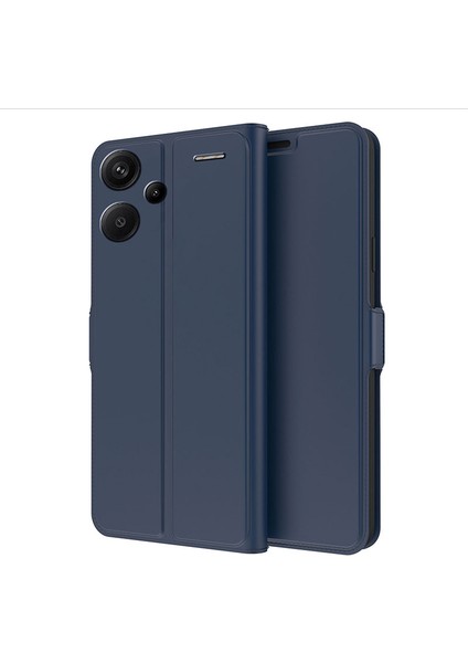 Xiaomi Redmi Için Note 13 Pro+ Telefon Kılıfı Manyetik Kart Yuvası Deri Telefon Kapak Blue (Yurt Dışından)