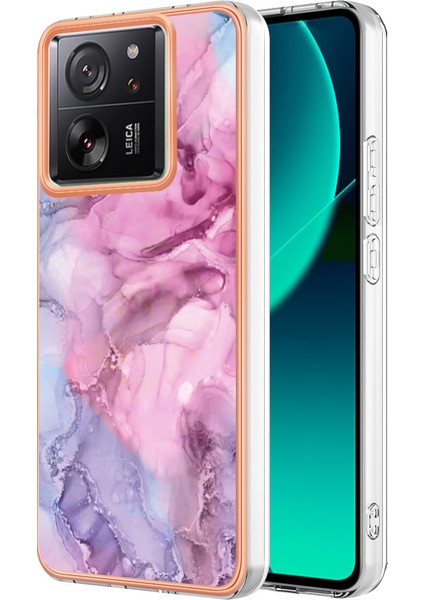 Xiaomi 13T/13T Pro/redmi K60 Ultra Tpu Durumu 2.0mm Imd Mermer Desen Telefon Kapak-Rose (Yurt Dışından)