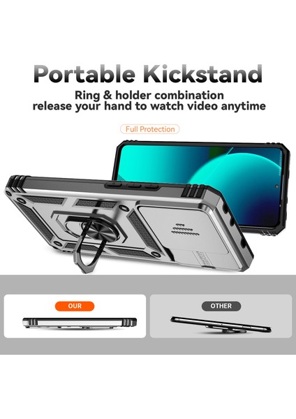 Xiaomi 13T PRO/13T/REDMI K60 Ultra Telefon Kılıfı Kamera Koruma Yüzüğü Kickstand Cover-Silver (Yurt Dışından) fiyatları