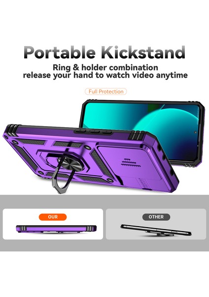 Xiaomi 13T PRO/13T/REDMI K60 Ultra Telefon Kılıf Kamera Koruma Yüzüğü Kickstand Kapak-Mor (Yurt Dışından) fiyatları