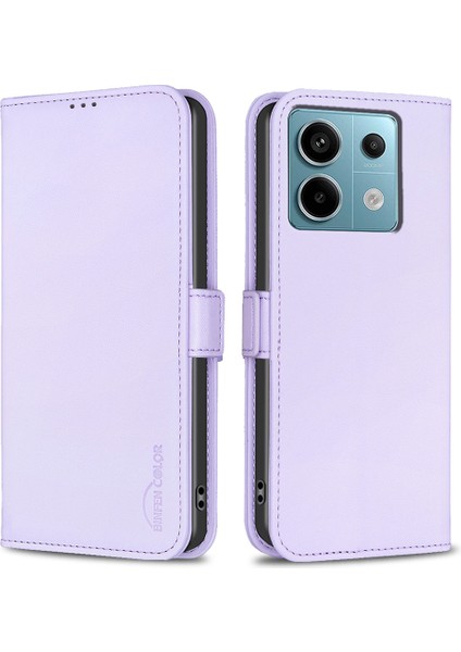 Xiaomi Redmi Için Note 13 Pro 5g Deri Kılıf Telefon Cüzdan Kapak Morası (Yurt Dışından)
