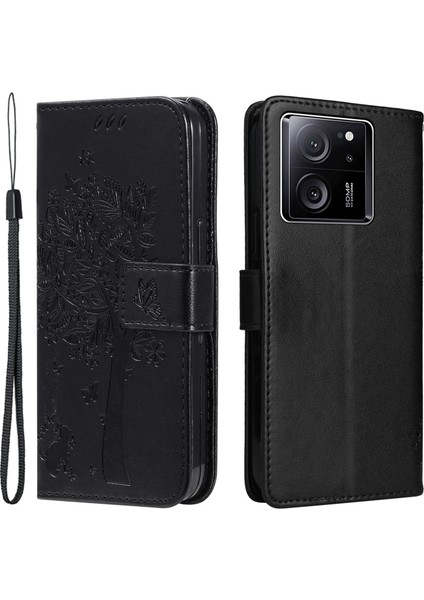 Xiaomi Redmi K60 ULTRA/13T/13T Pro Telefon Kabuğu Stand Pu Deri Cüzdan Case-Black (Yurt Dışından)