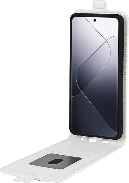 Xiaomi 14 Pro Case Crazy Horse Doku Dikey Flip Telefon Deri Kapak-Beyaz (Yurt Dışından) fiyatları