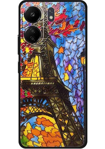 Xiaomi Redmi Için 13C 4g/poco C65 4g Telefon Kılıfı Etnik Desen Baskı Tpu Kapak Demir Kulesi (Yurt Dışından)