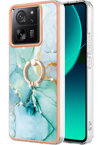 Xiaomi 13T/13T Pro/redmi K60 Ultra Tpu Telefon Kılıfı Dönme Halkası Koruyucu Kapak Yeşil 003 (Yurt Dışından)