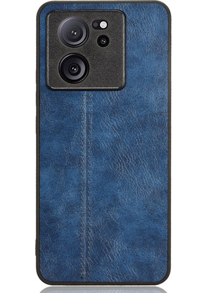 Xiaomi 13T/13T Pro/redmi K60 Ultra Kasa Anti-Drop Cowhide Doku Pu+Tpu+Pc Telefon Kapak Mavisi (Yurt Dışından)