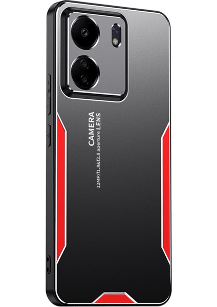 Xiaomi Redmi 13C 4g/poco C65 4g Mat Telefon Kılıfı Alüminyum Alaşım+Pc+Tpu-Kırmızı (Yurt Dışından)