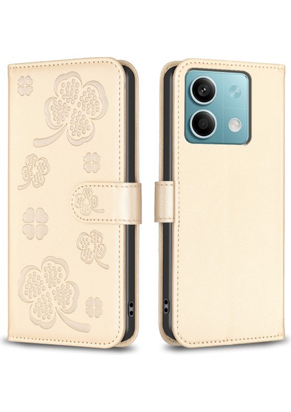 Xiaomi Için Redmi Note 13 4g Clover Deri Kılıf Folio Stand Görüntüleme Telefon Kapak-Sold (Yurt Dışından)