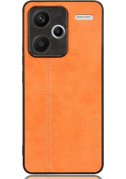 Xiaomi Redmi Için Note 13 Pro+ Telefon Kılıfı Cowhide Doku Etki Emilim Kapak-Orange (Yurt Dışından)