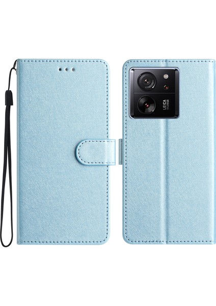 Xiaomi 13T/13T Pro/redmi K60 Ultra Kılıf Ipek Doku Cüzdan Telefon Deri Kapak Sky Mavi (Yurt Dışından)