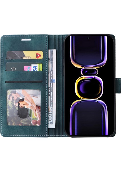 Xiaomi Poco F5 Pro 5g/redmi K60 5g/redmi K60 Pro 5g Kabuk Cilt Touch Deri Kapak Yeşil (Yurt Dışından)