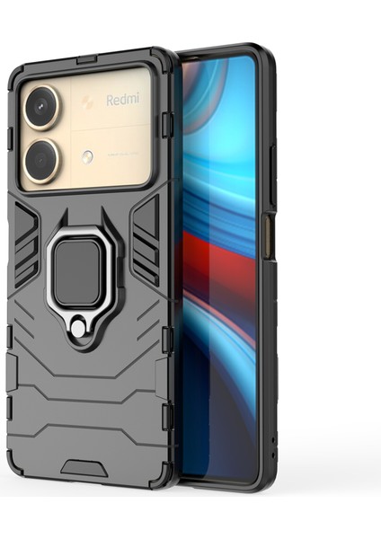 Xiaomi Redmi Için Note 13R Pro 5g Case Pc + Tpu Telefon Kapak Yüzüğü Kickstand-Black (Yurt Dışından)