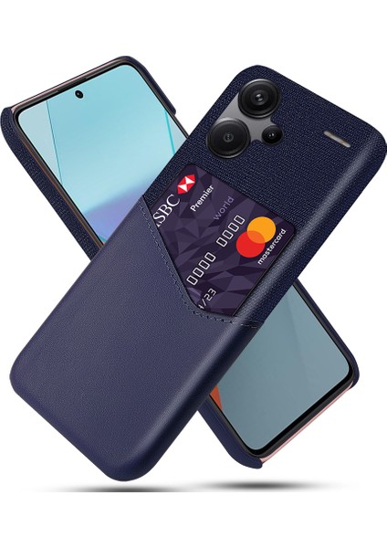 Xiaomi Redmi Için Note 13 Pro+Kasa Bezi+Pu Deri+Pc Kart Tutucu Telefon Kapak Mavisi (Yurt Dışından)