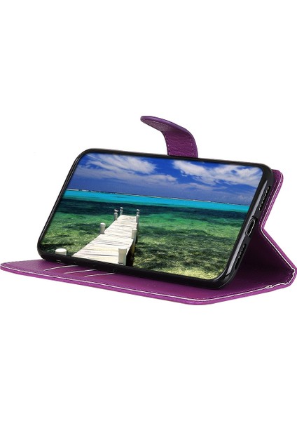 Xiaomi Redmi Için Note 13 Pro 5g Cep Telefonu Kılıfı Litchi Doku Flip Deri Deri Kapak Morası (Yurt Dışından)