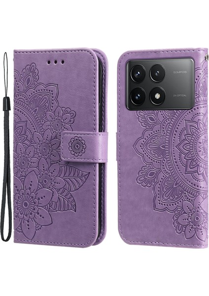 Xiaomi Için Redmi K70 Pro 5G/K70 5g Flip Tutma Bilek Pu Pu Deri Telefon Standı Kılıf-Mor (Yurt Dışından)