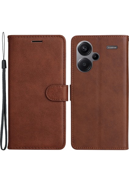 Xiaomi Için Redmi Note 13 Pro+ Kasa Düz Renkli Deri Manyetik Kapatma Telefon Kapak Kılıfı (Yurt Dışından)