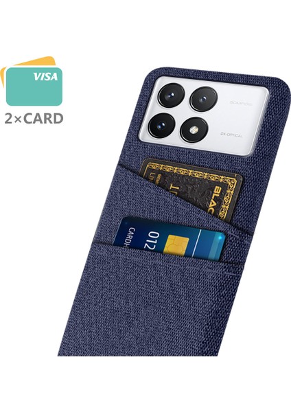 Xiaomi Redmi K70 5G/K70 Pro 5g Kartlı Kart Yuvası Bezi Doku Telefon Kapak Mavisi (Yurt Dışından)