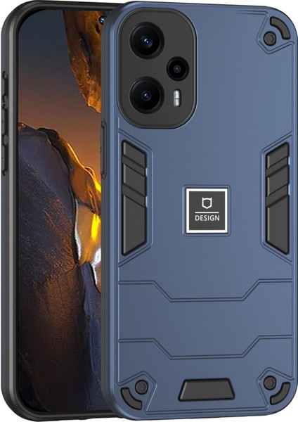 Xiaomi Için Poco F5 5g/redmi Note 12 Turbo Kılıf Damla Koruma Pc+Tpu Telefon Kapak Navy Mavi (Yurt Dışından)