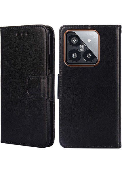Xiaomi 14 Pro Case Pu Pu Deri Cüzdan Tam Koruma Telefon Kabuk Black (Yurt Dışından)