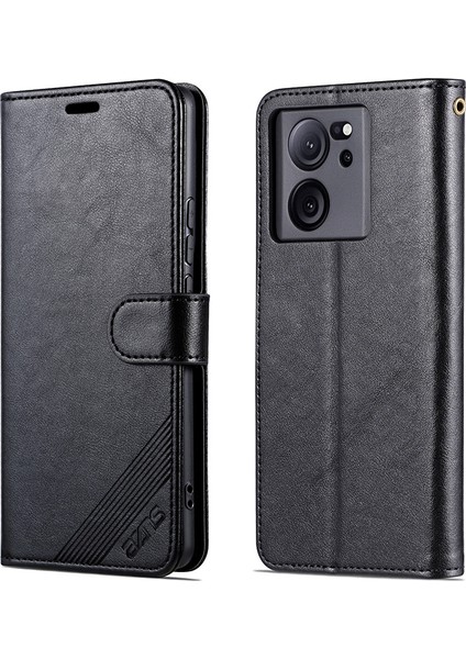 Xiaomi Redmi K60 ULTRA/13T/13T Pro Case Tpu + Pu Deri Telefon Kapağı Cüzdan Stand Function-Black (Yurt Dışından)