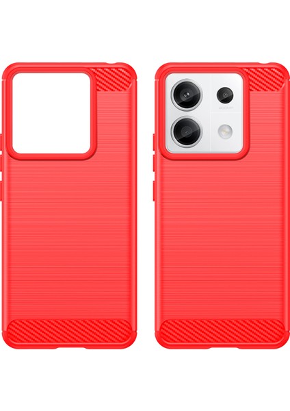 Xiaomi Redmi Için Note 13 Pro 5g Tpu Kapak Karbon Fiber Doku Cep Telefonu Kılıf Kırmızısı (Yurt Dışından)
