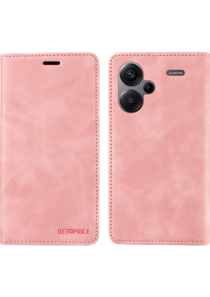 Xiaomi Redmi Için Note 13 Pro+ 5g Cüzdan Kılıfı Rfıd Bloket Deri Kapak Pembe (Yurt Dışından)