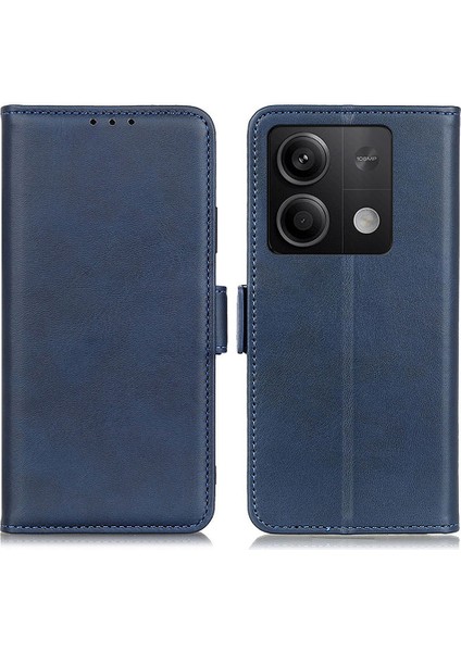 Xiaomi Için Redmi Note 13 5g/13 5g (Çin) Deri Kılıf Manyetik Toka Cüzdan Telefon Kapak Mavisi (Yurt Dışından)