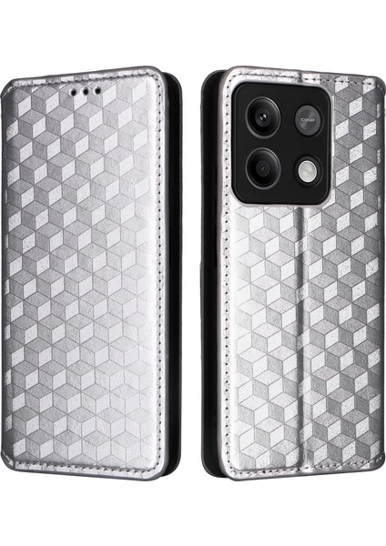 Xiaomi Redmi Için Note 13 Pro 5g Cep Telefonu Kılıfı Cüzdan-Silver ile Basılı Manyetik Kapak Kapağı (Yurt Dışından)